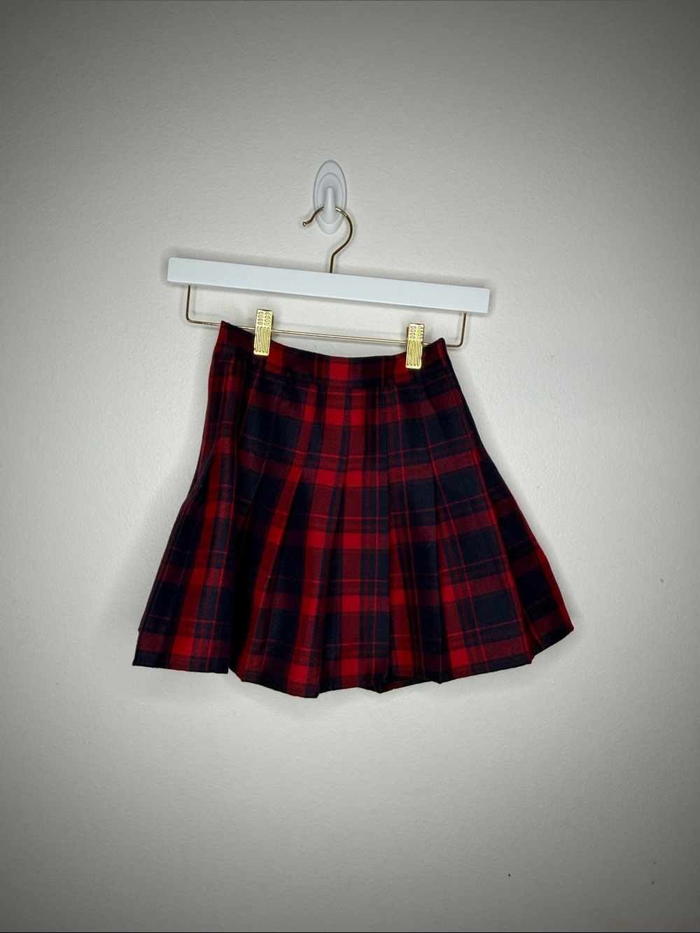 Red and Black Plaid Skater Skirt